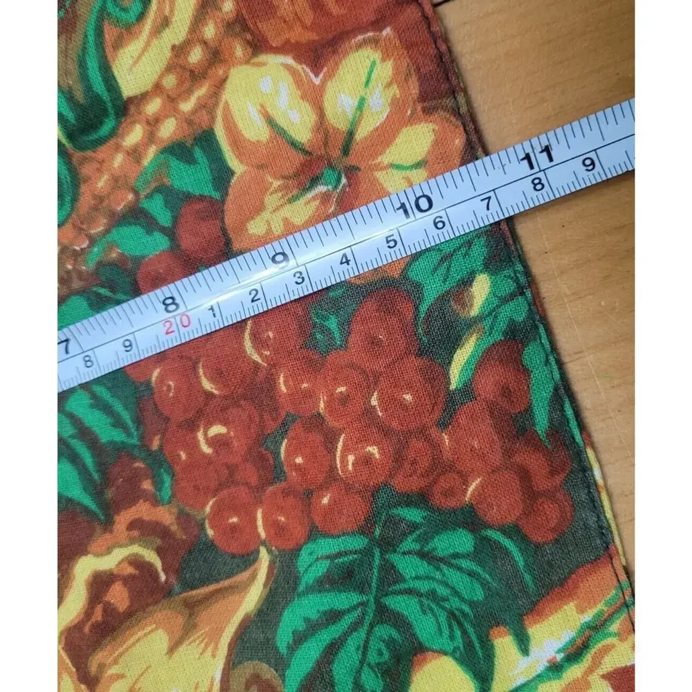 Vtg Set 4 Fall Harvest Gourds Thanksgiving Cloth Placemats Table Veggies